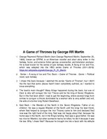 Summaries, Notes 'Book Report "Game of Thrones"', 2.
