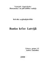 Research Papers 'Banku krīze Latvijā', 1.
