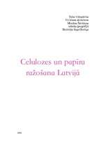 Research Papers 'Celulozes un papīra ražošana Latvijā', 1.
