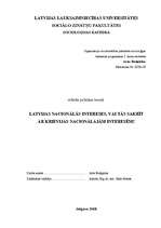 Research Papers 'Latvijas nacionālās intereses. Vai tās sakrīt ar Krievijas nacionālajām interesē', 1.