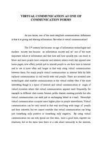 Essays 'Virtual Communication as One of Communication Forms', 1.