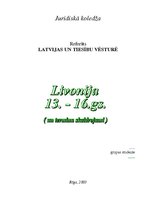 Research Papers 'Livonija 13.-16.gadsimtā', 1.