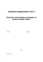 Essays 'Diversity and inclusion strategies of banks in Baltic States', 1.