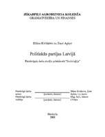 Research Papers 'Politiskās partijas Latvijā', 1.
