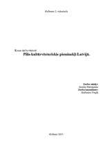 Research Papers 'Pilis - kultūrvēsturiskie pieminekļi Latvijā', 1.
