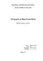 Research Papers 'Vērtspapīri un Rīgas Fondu birža', 1.