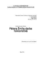 Research Papers 'Pētera Šmita darbs folkoristikā', 1.