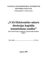 Research Papers 'VAS Elektronisko sakaru direkcijas kapitāla izmantošanas analīze', 1.