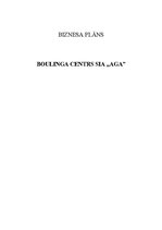 Business Plans 'Boulinga centrs SIA "Aga"', 1.