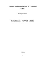 Research Papers 'Viesnīca "Kolonna Hotel Cēsis"', 1.