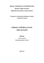 Research Papers 'Tūrisma attīstība Latvijā', 1.