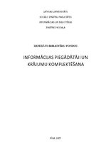 Research Papers 'Informācijas piegādātāji un krājumu komplektēšana', 1.