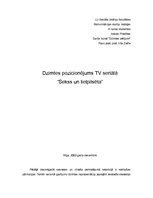 Research Papers 'Dzimtes pozicionējums televīzijas seriālā "Sekss un lielpilsēta"', 1.