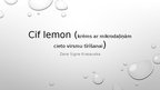 Presentations 'Tīrīšanas krēma "Cif lemon" izpēte', 1.