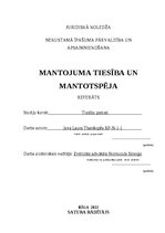 Research Papers 'Mantojuma tiesības un mantotspēja', 1.