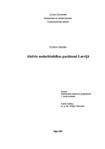 Research Papers 'Aktīvie nodarbinātības pasākumi Latvijā', 1.