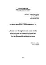 Research Papers '"Vētras un dziņu" laikmets un tā ideālu atspoguļojums Johana Volfganga Gētes lit', 1.