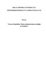 Research Papers 'Lietuvas Republikas Muitas administrācijas stratēģijas novērtējums', 1.
