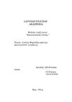 Research Papers 'Latvijas Republikas policijas administratīvā jurisdikcija', 1.