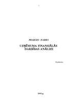 Practice Reports 'Uzņēmuma finansiālās darbības analīze', 1.