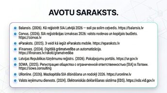 Presentations 'SIA reģistrācija un digitālā grāmatvedība 2026', 13.