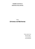Essays 'Universs vai multiverss', 1.
