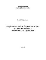 Term Papers 'Uzņēmuma plānošanas procesu pilnveide mēbeļu ražošanas uzņēmumā', 1.