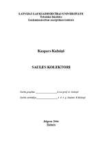 Research Papers 'Saules kolektors', 1.