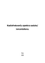Research Papers 'Radiofrekvenču spektra sadale, izmantošana', 1.