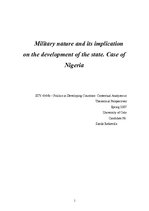 Research Papers 'Military Nature and Its Implication on the Development of the State. Case of Nig', 1.