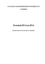 Research Papers 'Interneta protokoli IPv4 un IPv6', 1.