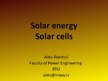 Presentations 'Solar Energy, Solar Cell', 1.