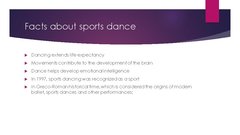 Presentations 'Advantages and disadvantages of sportic dances', 5.