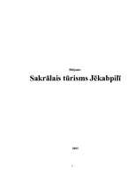 Research Papers 'Sakrālais tūrisms Jēkabpilī', 1.