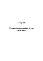 Summaries, Notes 'Ekonomikas pamati un tirgus mehānismi', 1.
