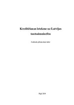 Research Papers 'Kreditēšanas ietekme uz Latvijas tautsaimniecību', 1.