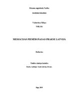 Research Papers 'Mediācijas piemērošanas prakse Latvijā', 1.