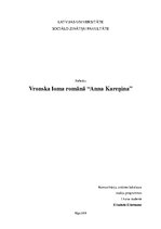 Research Papers 'Vronska tēls romānā "Anna Kareņina"', 1.
