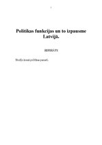 Research Papers 'Politikas funkcijas un to izpausme Latvijā', 1.