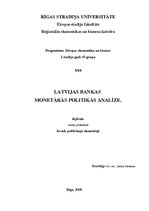 Research Papers 'Latvijas Bankas monetārās politikas analīze', 1.