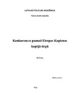 Research Papers 'Konkurences pamati Eiropas Kopienas kopējā tirgū', 1.