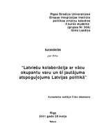 Research Papers 'Latviešu kolaborācija ar vācu okupantu varu un šī jautājuma atspoguļojums Latvij', 1.