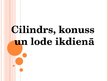 Presentations 'Cilindrs, konuss un lode ikdienā', 1.