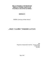 Research Papers 'Triju valdību periods Latvijā', 1.