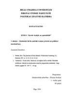 Essays 'Zinātniskā darba metodes izziņas procesā un politikas teoretizēšana', 1.