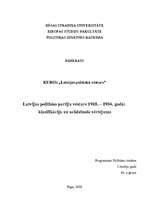 Research Papers 'Latvijas politisko partiju vēsture 1918. – 1934.gadā: klasifikācija un salīdzino', 1.