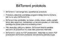 Presentations 'BitTorrent protokols', 2.