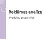 Presentations 'Alus reklāmu analīze', 1.