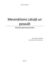 Research Papers 'Mecenātisma attīstība Latvijā un pasaulē', 1.