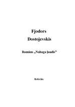 Research Papers 'Fjodors Dostojevskis "Nabaga ļaudis"', 1.